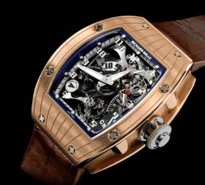 Replica Richard Mille RM 015 Manual Winding Tourbillon Marine Watch Rose Gold